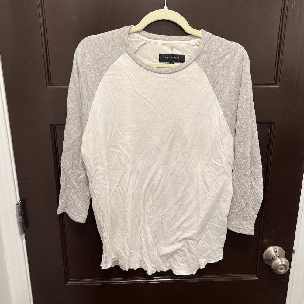 rag & bone grey & white shirt